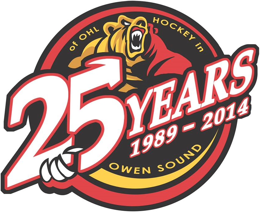 Owen Sound Attack 2014 Anniversary Logo iron on heat transfer